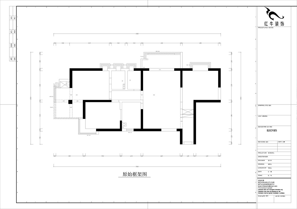 孟宪涛｜龙园北路80号1-2706-130㎡-现代简约风格｜4室2厅2卫｜老房装修｜定制家｜全包16万｜00_01原始框架图
